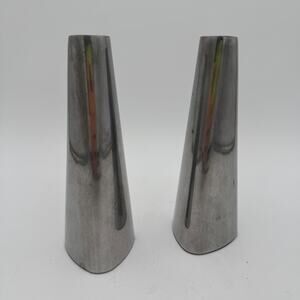 Ikea Aluminum Metal Candlesticks Pair 7"